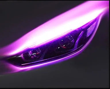 Car LED daytime running light strip with flowing turn signal function in silicone waterproof housing
