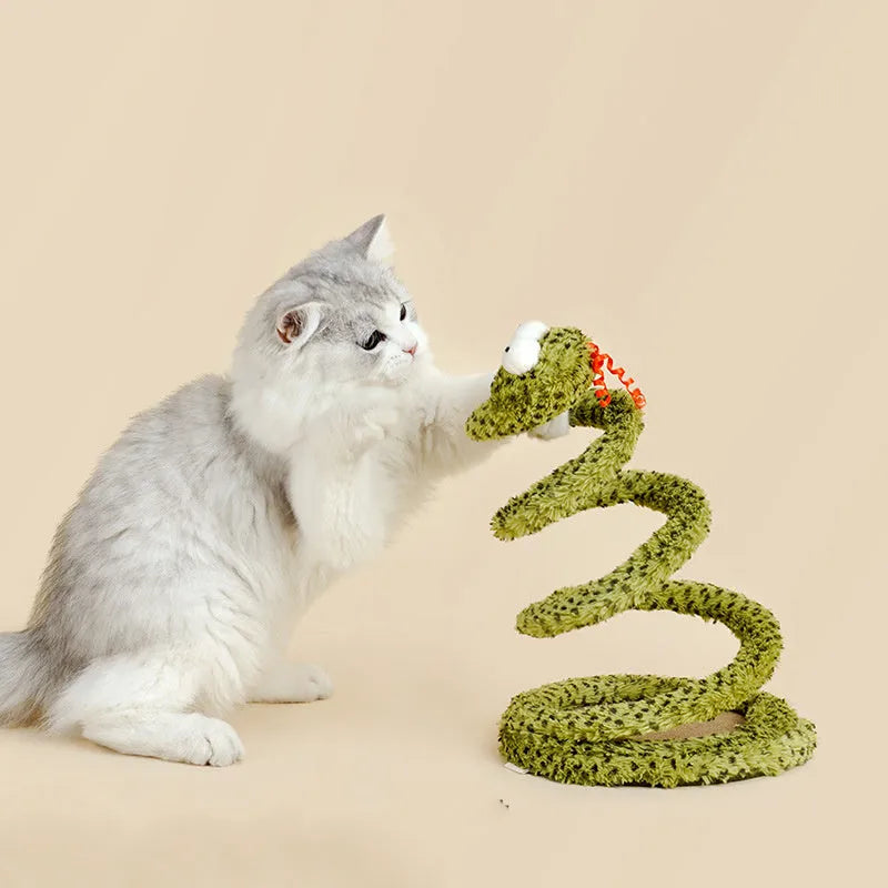 Green cat teasing stick toy with artificial feather on 140cm aluminium pole