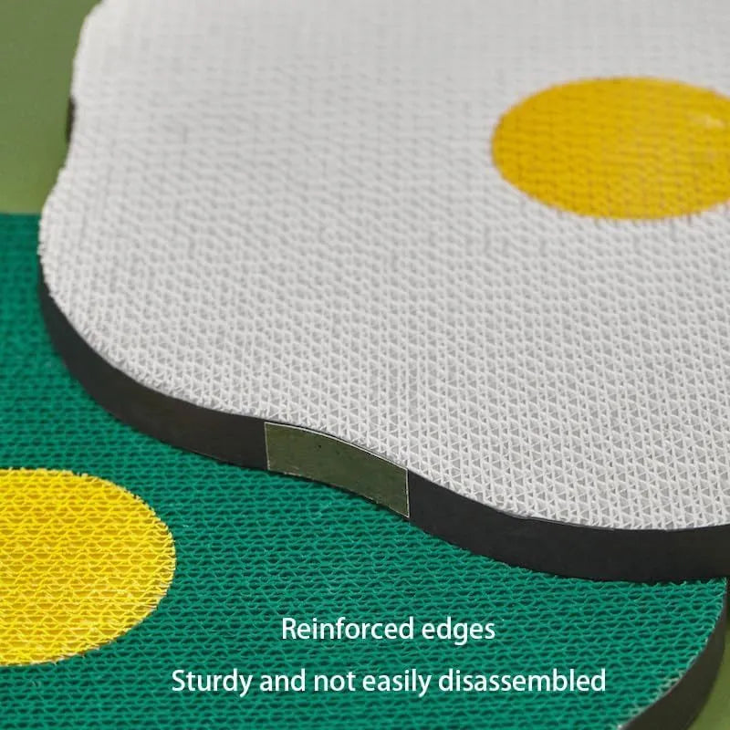 Wall mounted corrugated cat scratching board measuring 40x37.3cm in grey, green, red, or white colours
