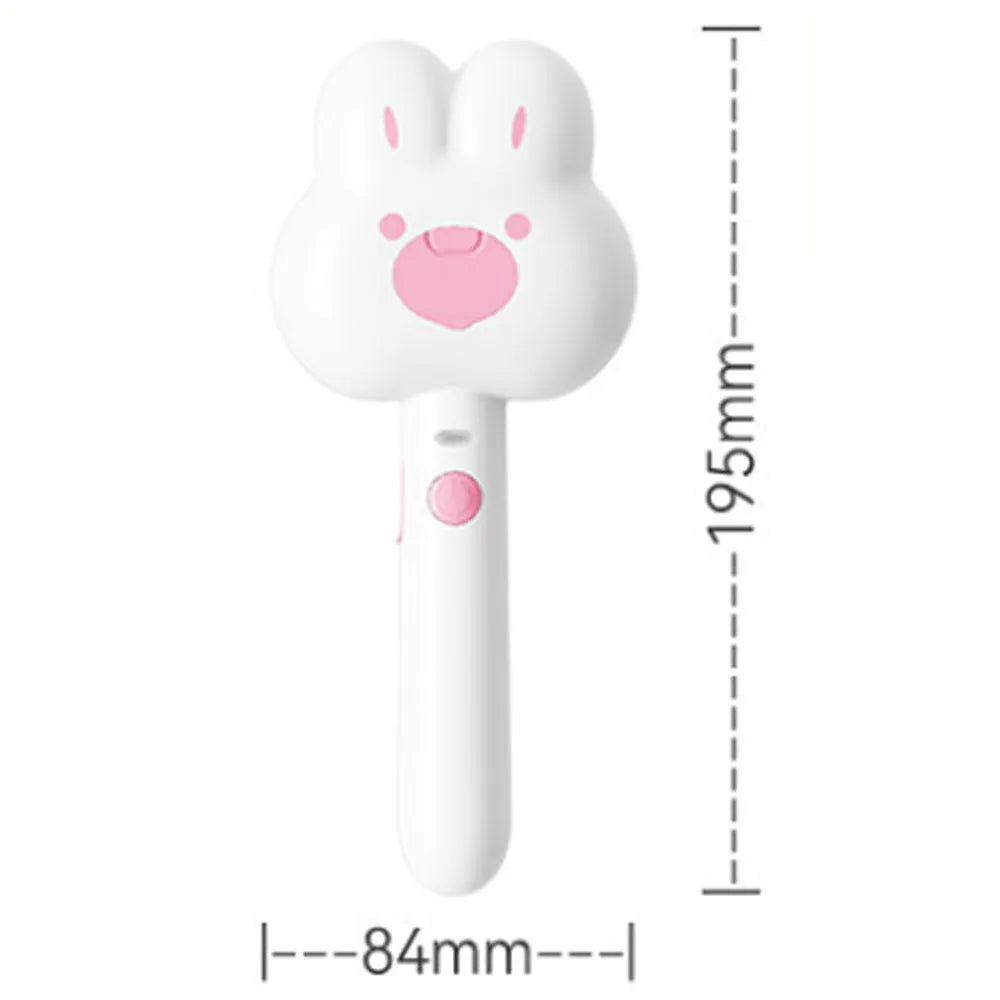 Rechargeable pet grooming steam brush in green colour with cartoon design