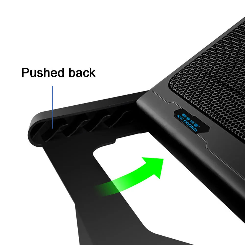 Metal mesh laptop cooling board with LCD speed control display and USB cable