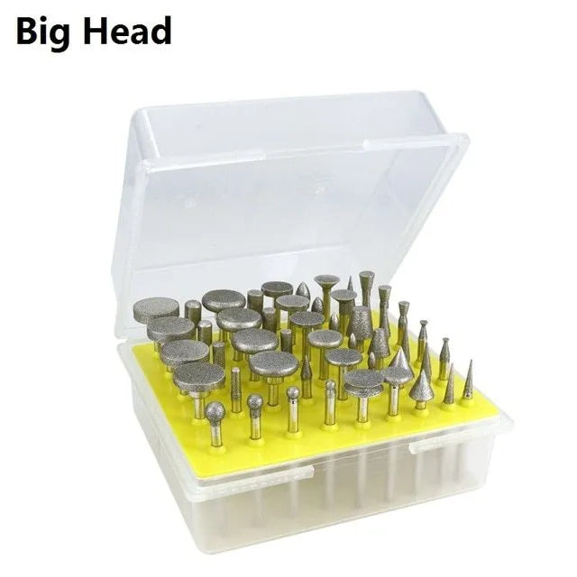 Alloy diamond grinding heads with elliptical cone shape for glass jade stone carving and polishing