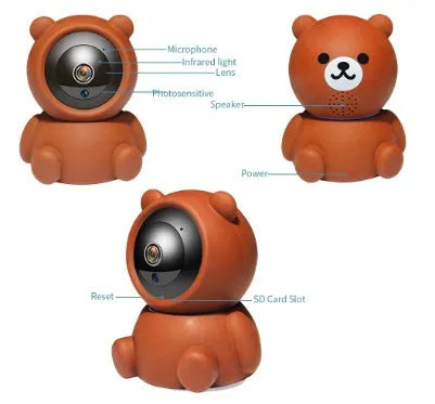 White or black wireless 1080P home security IP camera with infrared LEDs for night vision