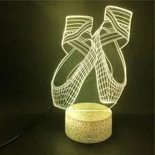 Ballet dancer 3D LED night light with colourful illumination and remote control