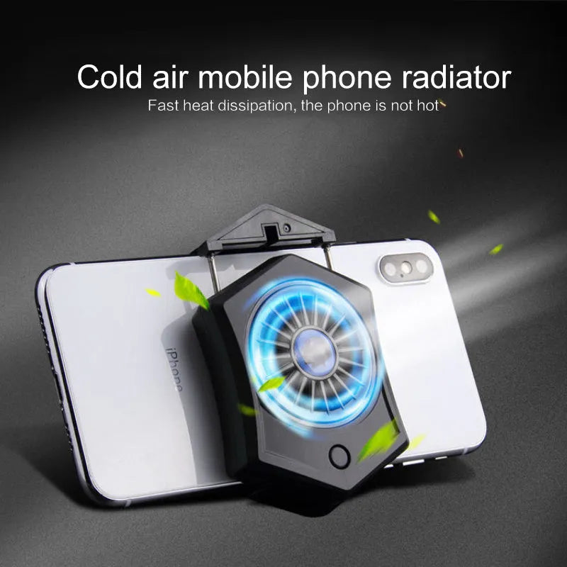 Black USB mobile phone cooling radiator for gaming smartphones and consoles