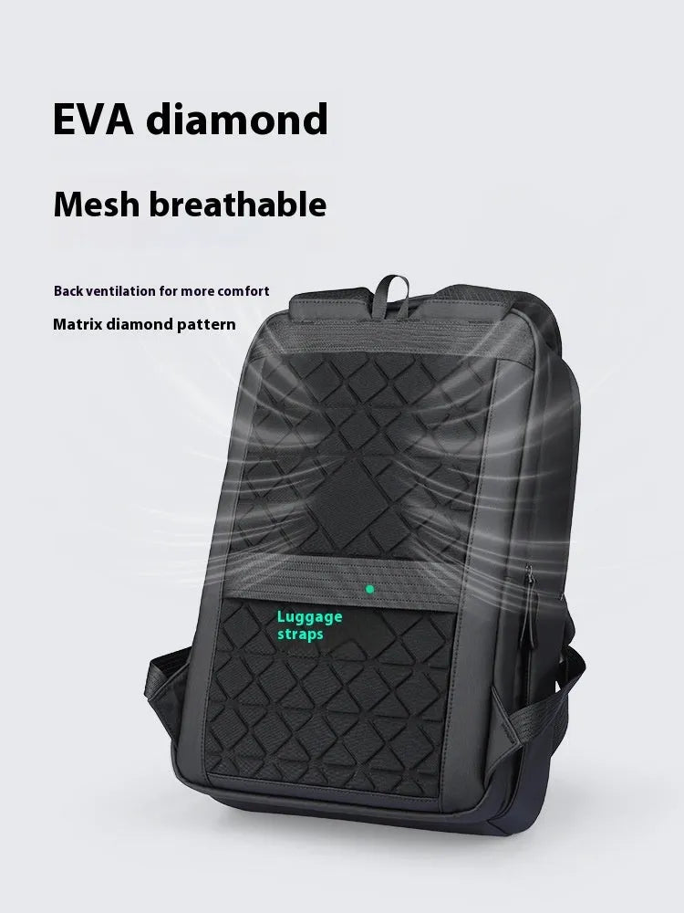 Graphite grey USB business backpack with charging port and below 20L capacity