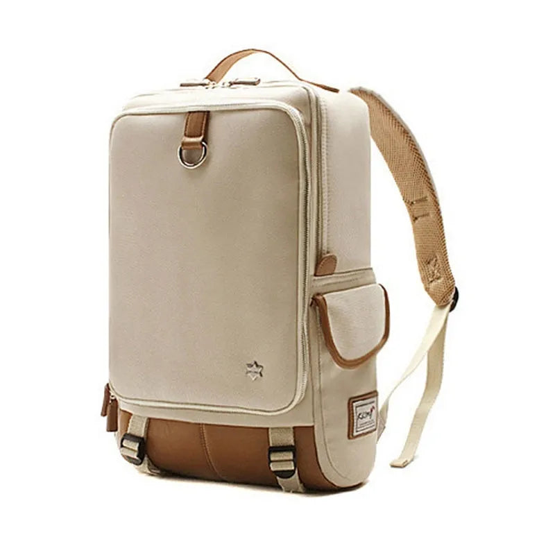 Modern large capacity Oxford cloth backpack in seven colour options showing 30cm width