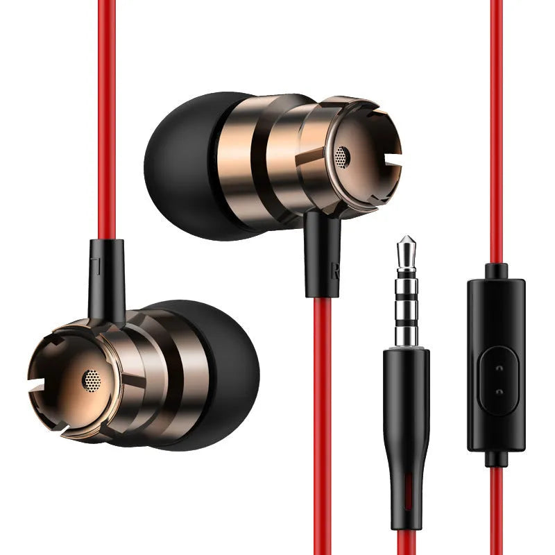 Metal turbo in-ear headphones with microphone and 3.5mm plug in various colours
