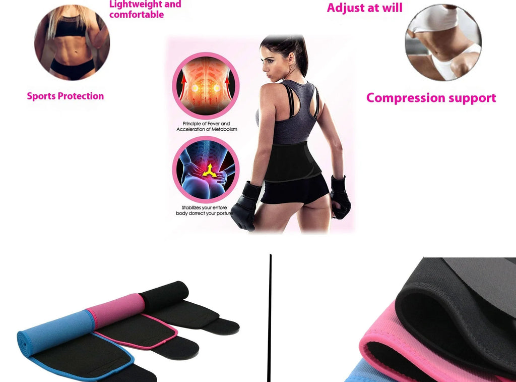 Neoprene fitness lumbar support belt for waist protection during running and sports