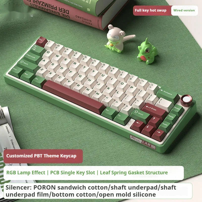 White wireless mechanical keyboard with RGB backlighting and mechanical switches on a desk