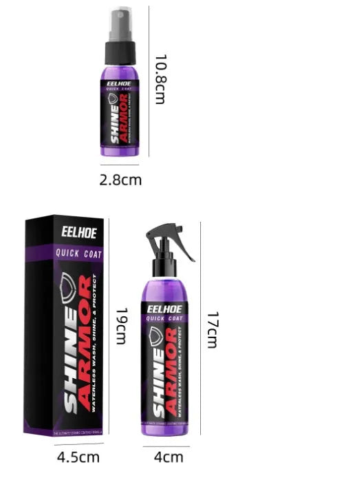 Purple microplated crystal car coating spray in 30ml and 100ml containers