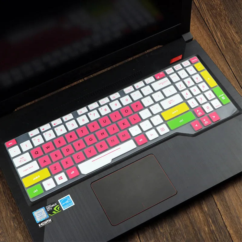 ASUS Flight laptop keyboard protective film cover in multiple colour options on a laptop.