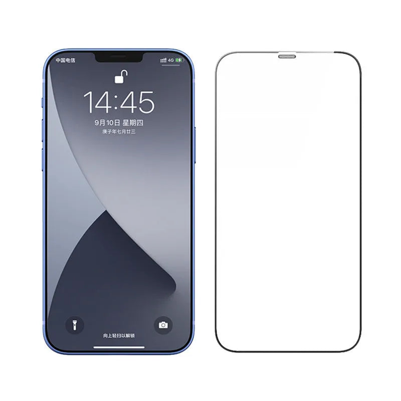 Tempered glass screen protector for iPhone with privacy anti-peeping and blue light filter film options.