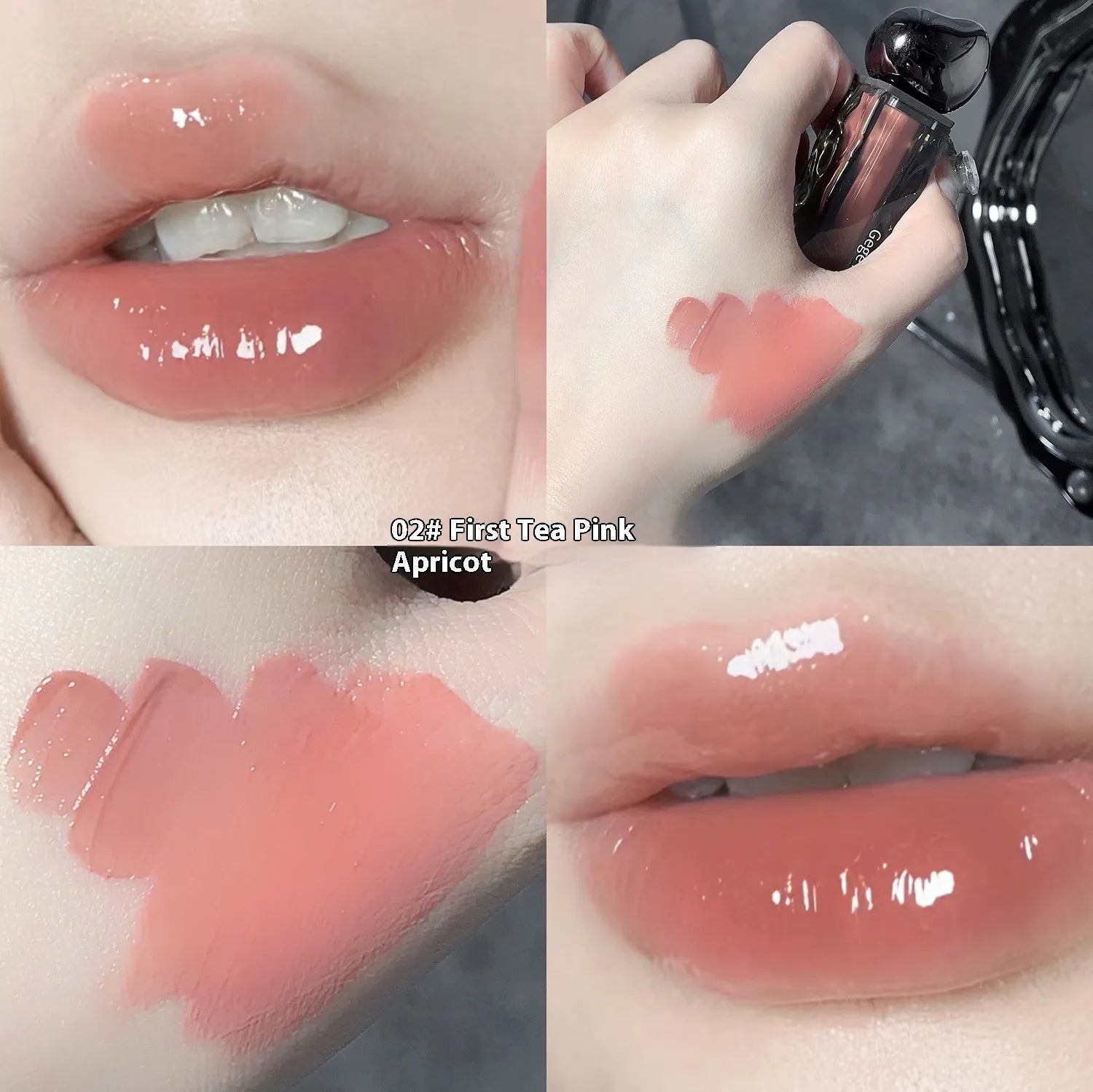 Glacier Lava Lip Lacquer mirror makeup in water-light finish with seven colour options