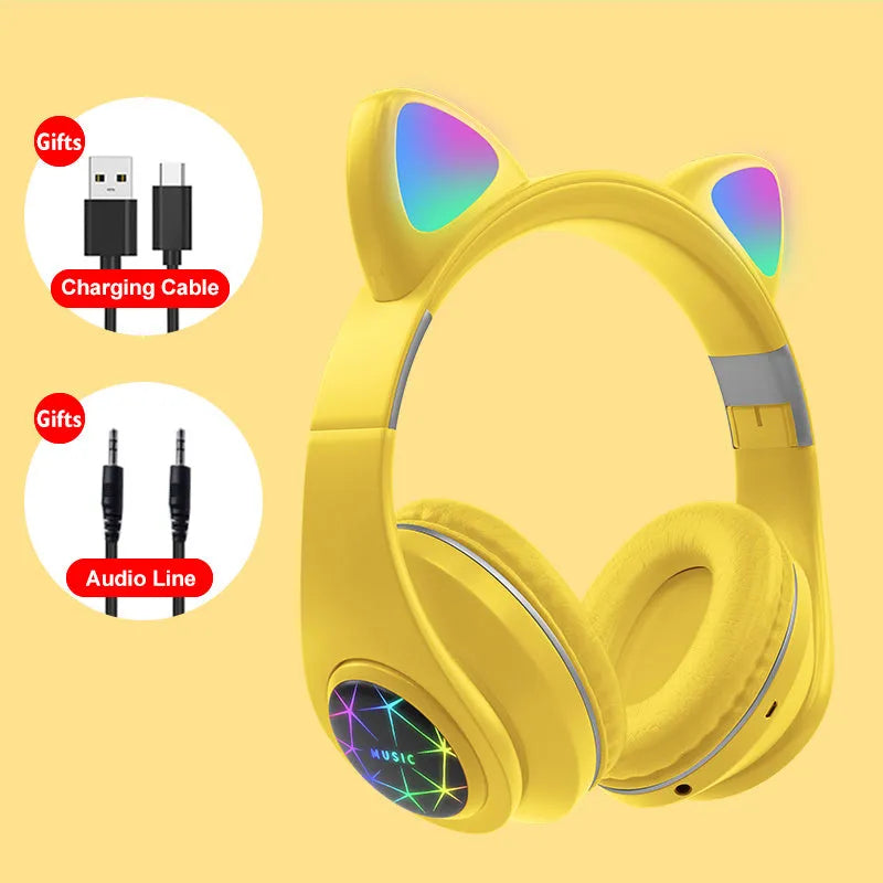 Wireless Bluetooth sports headphones with cat ear design in six colour options