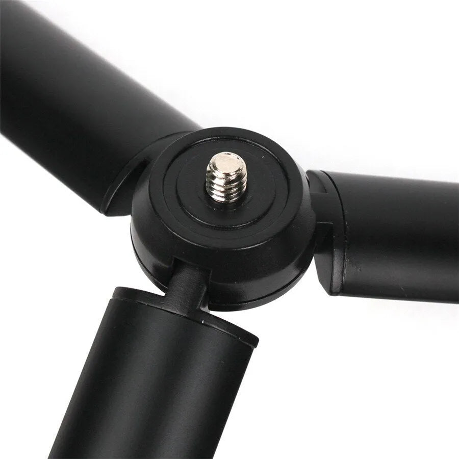 Black aluminium mobile phone tripod handheld stabilizer compatible with iPhone