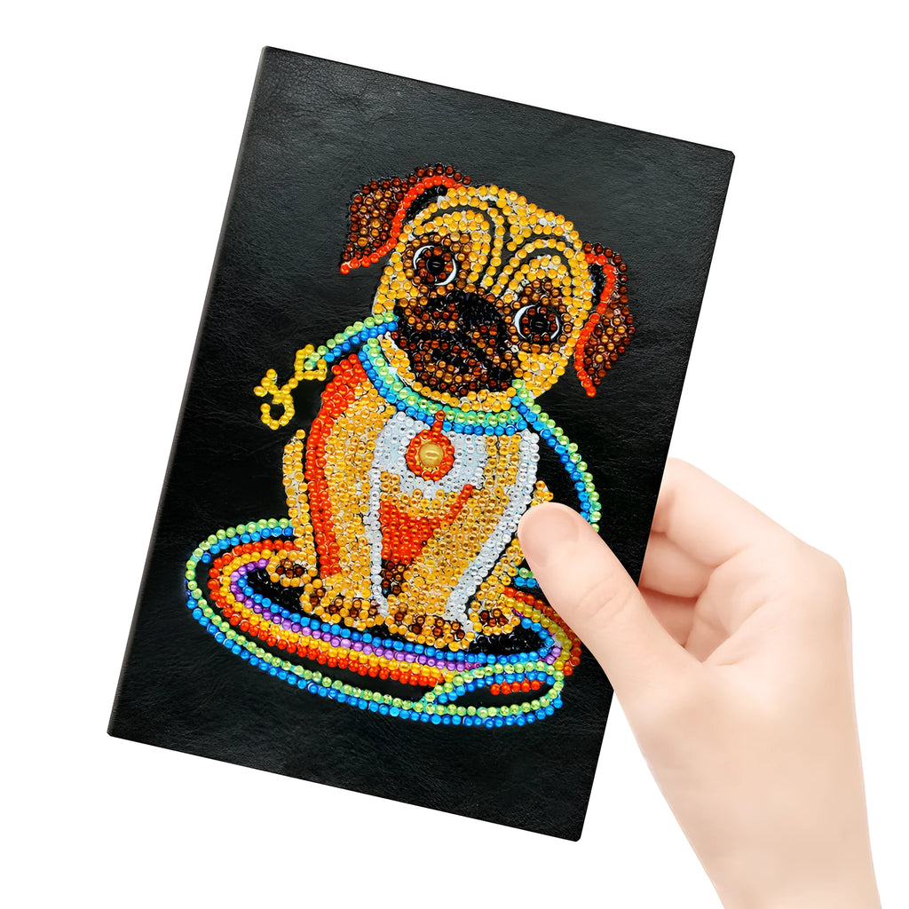 Black A5 diamond painting notebook with 50 pages for craft project organisation