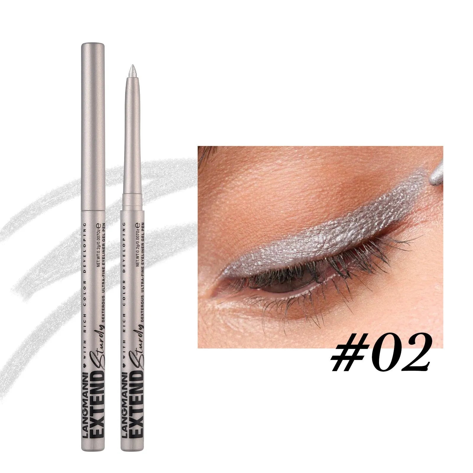 Set of 12 colourful gel glitter eyeliner pencils in waterproof formula for multi-purpose makeup