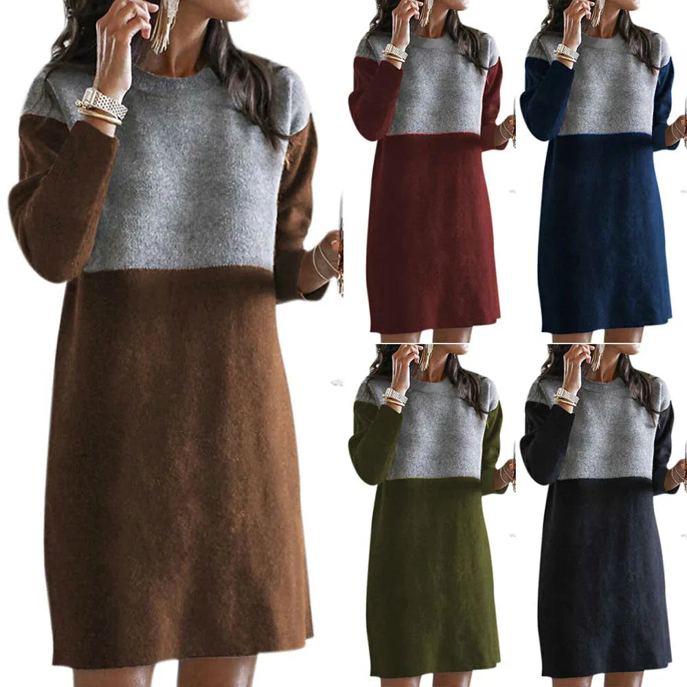Brown women's patchwork skirt with polar fleece cotton fabric and collage stitching in retro princess dress style