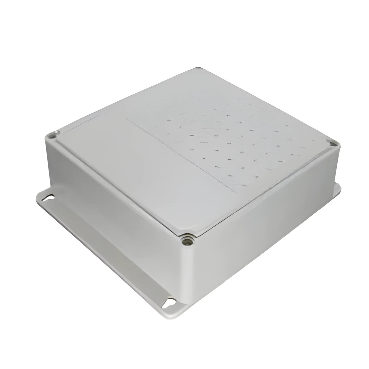 White indoor outdoor security power box with ABS construction measuring 225x190x70mm