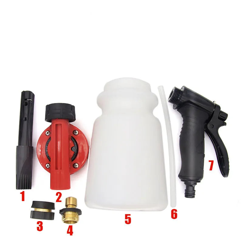 High pressure foam pot water gun for garden watering and pesticide spraying applications