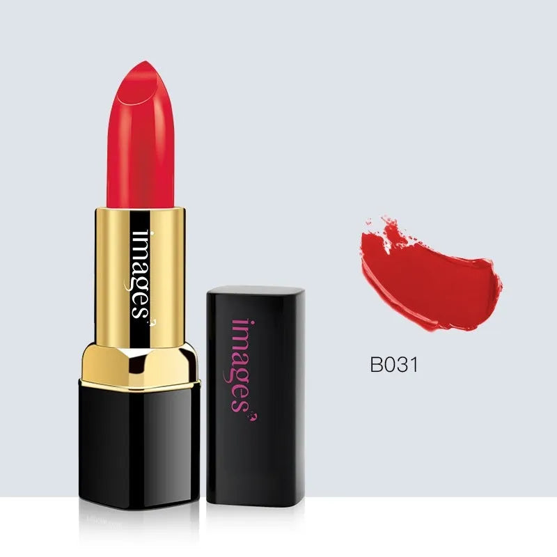 Moisturising lipstick tube in a choice of 10 colours including coral red and barbie pink.
