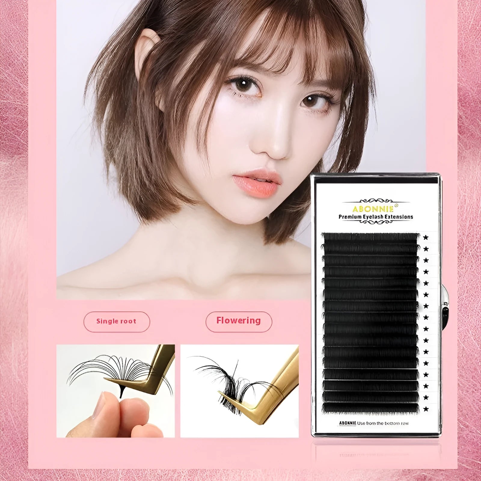 Mink hair false eyelashes on 16-row band in various lengths from 8mm to 18mm