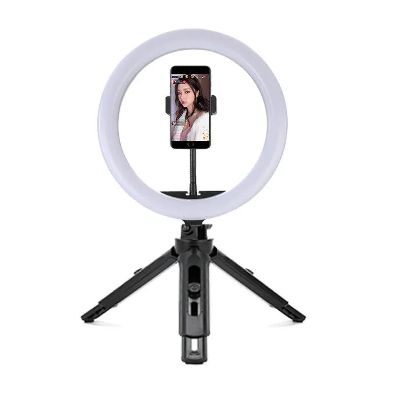 10-inch ring selfie beautifying light with adjustable metal bracket for smartphone video recording