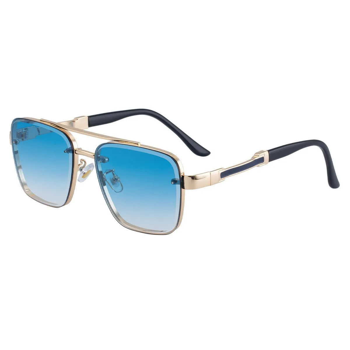 Men's vintage sunglasses with PC lenses in multiple colour options including gradient blue and gun gray gray green