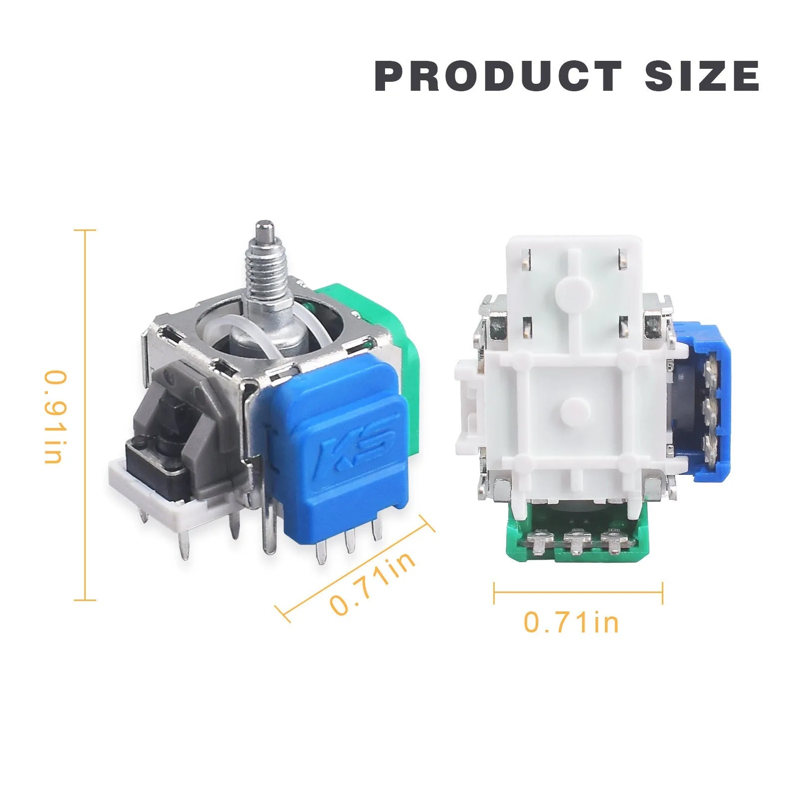 Hall effect electromagnetic joystick replacement module for PS5, Xbox, and Nintendo Switch Pro controller repair.