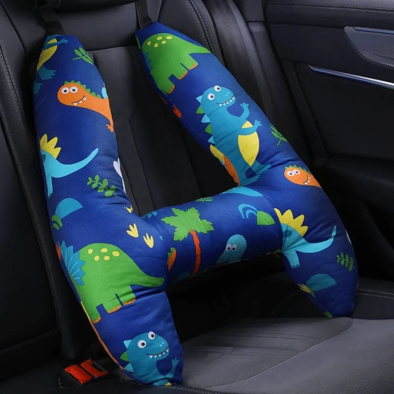 55cm by 70cm car headrest pillow in floral skirt rabbit design with optional neck support pillow.