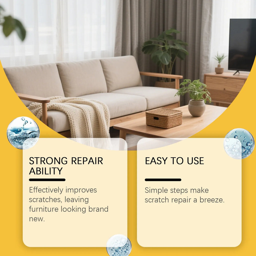 100ml wooden furniture scratch care agent bottle with 20x20cm microfiber towel for surface maintenance