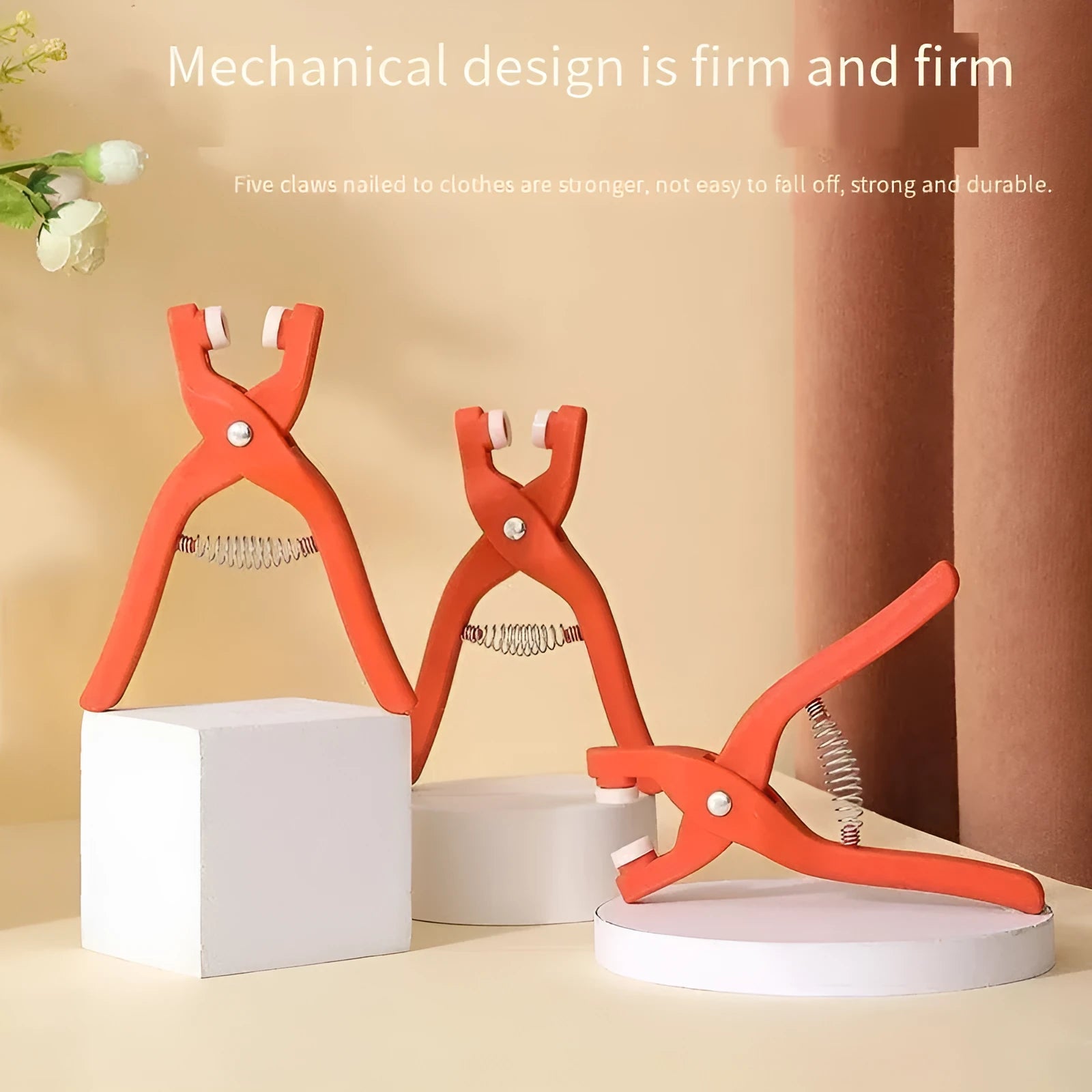 Stainless steel five claw no sew buttons 9.5mm with application pliers for children's clothing