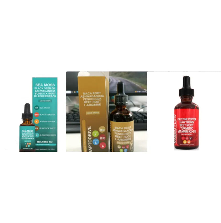 60ml bottle of Vitamin D3 K2 Hawthorn Fruit Supplement Liquid Drops with integrated dropper.