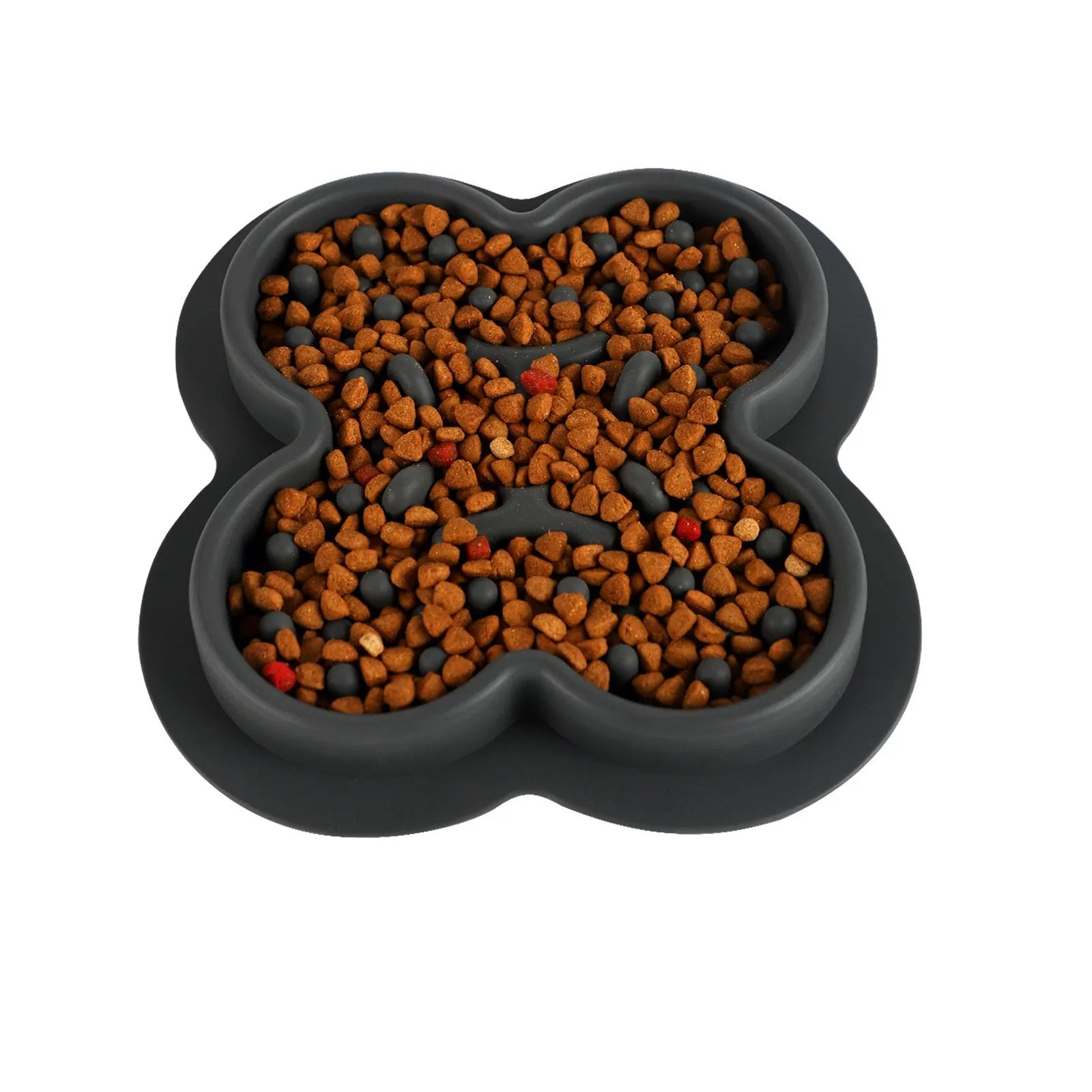 Silicone pet licking pad slow feeder mat in various colours on a flat surface