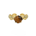 Women's adjustable silver ring with shell design in white gold or 18K gold colour finishes