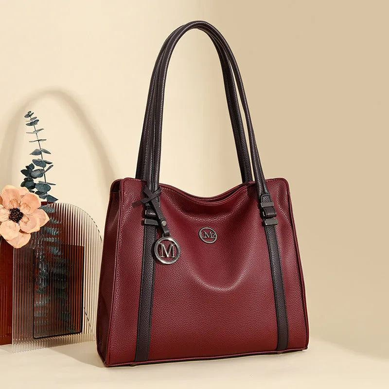 Women's large capacity crossbody bag in European retro style with soft PU leather construction