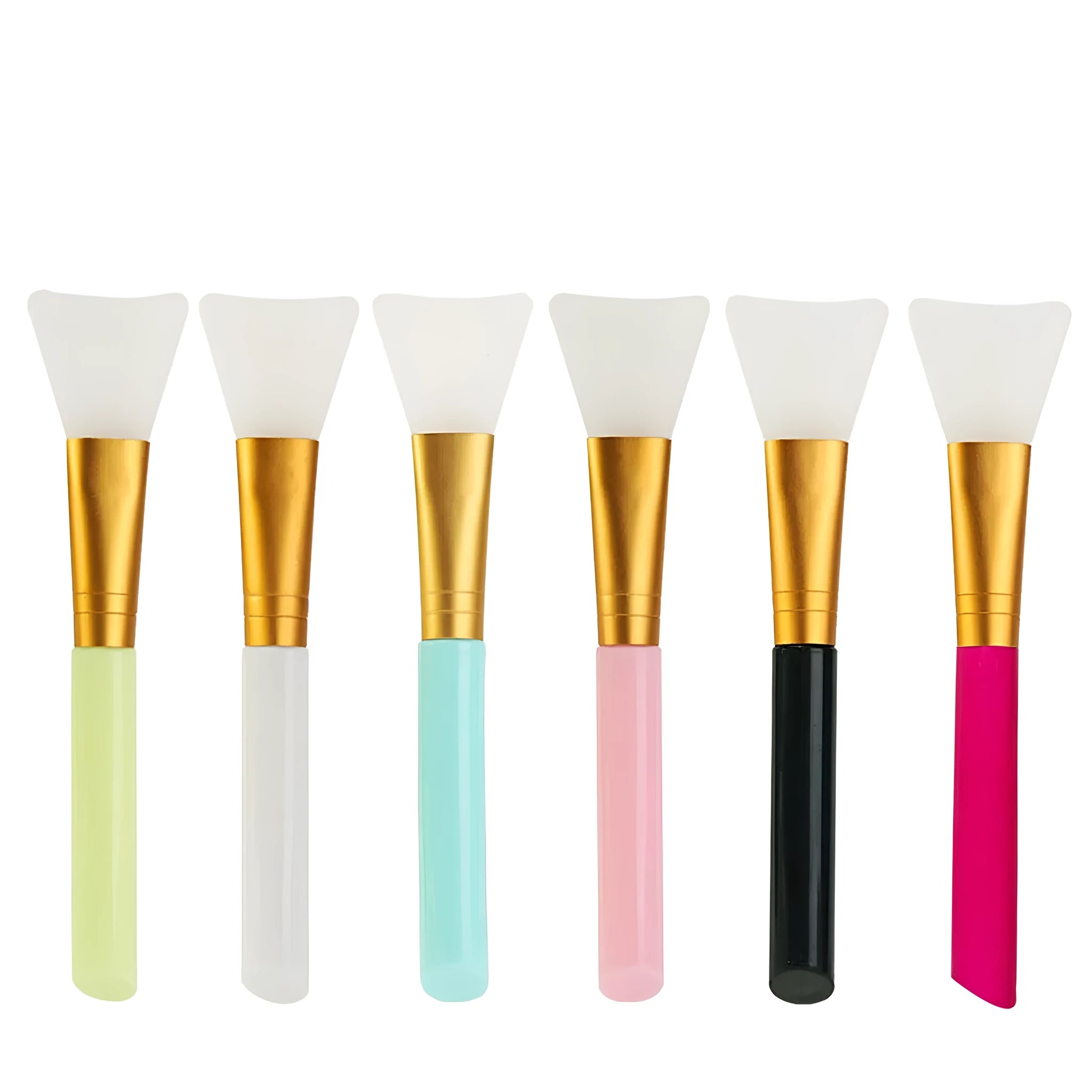 Reusable silicone face and body mask applicator spatula in six colour options.