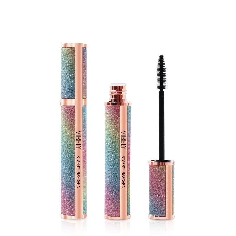 Black 4D long thick curling waterproof mascara tube and wand for volumised lashes.
