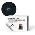 Plastic car windshield crack repair tool with UV light and 0.5 mm injector nozzle.