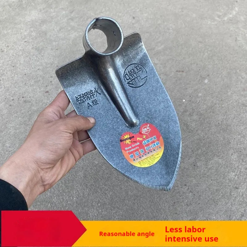 Agricultural pointed hoe with flat design and steel horse tip for weeding and ploughing