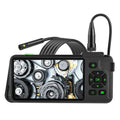 Handheld industrial endoscope with 4.5-inch screen and a 5.5mm camera probe on a 1-metre cable for pipeline inspection
