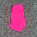 Ladies high-waisted yoga shorts in nylon fabric, shown in one of 16 available colours.