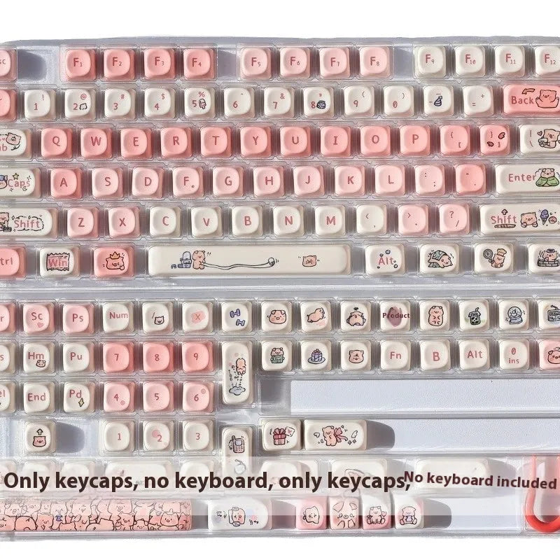 Pink Fragrant Pig anime character design on a PBT plastic keycap for mechanical keyboards.