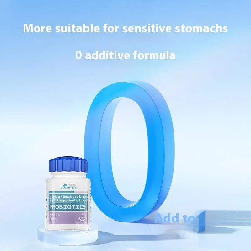 Pet active probiotic tablets bottle with 180 count for dog and cat digestive health support