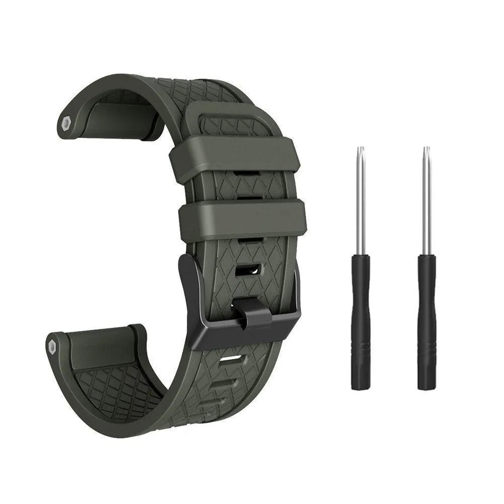 Jiaming compatible 26mm silicone watch strap with stainless steel buckle in multiple colour options