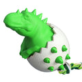 Blue durable rubber dinosaur dog chew toy with rope for aggressive chewers