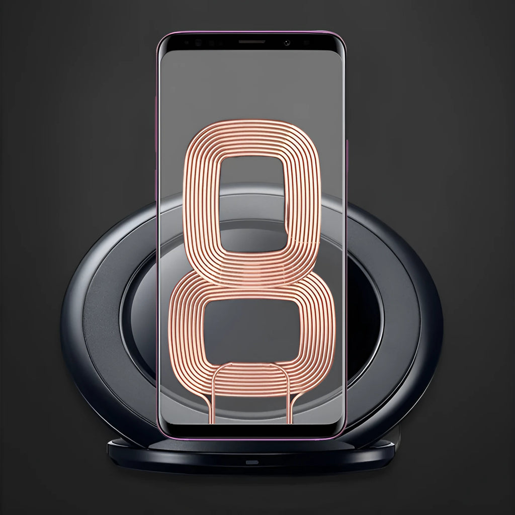 Black Qi wireless charging pad for Galaxy Note Edge with USB cable connection