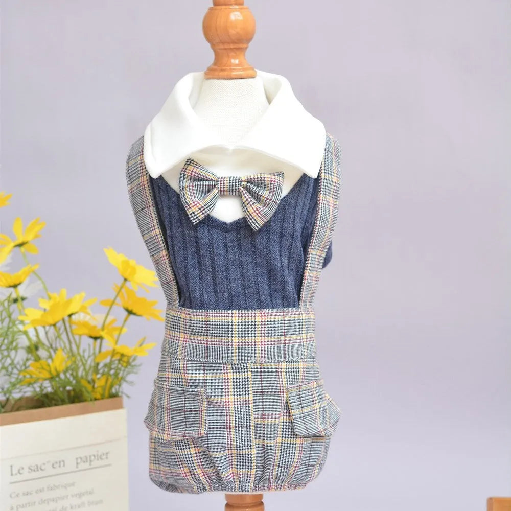 Dark blue or orange cotton dog suit shirt for small to large dogs, sizes S to 2XL