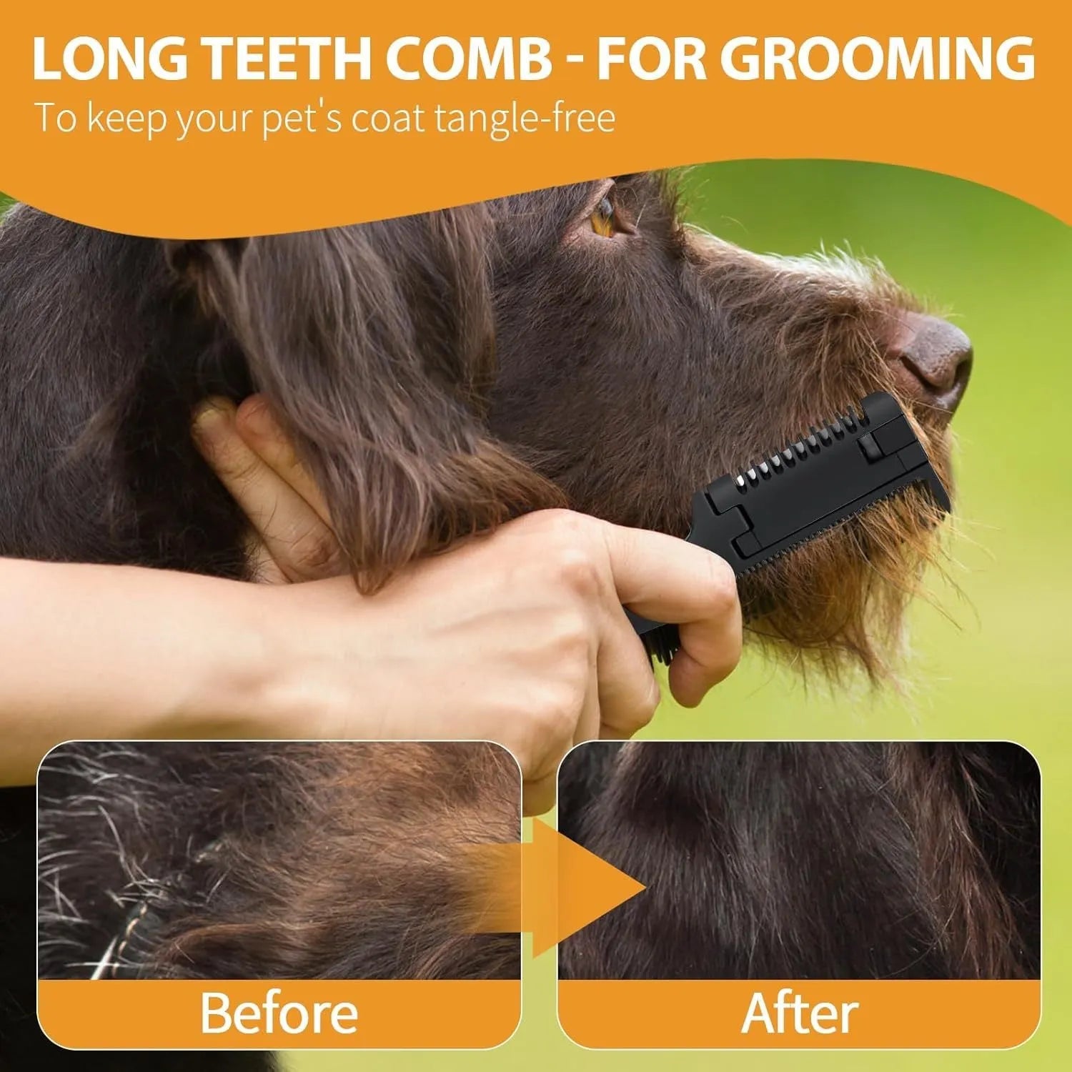 Pet razor comb for dogs and cats with replacement blades on a white background